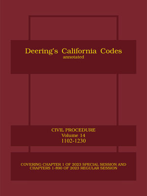 cover image of Deering's California Civil Procedure Code